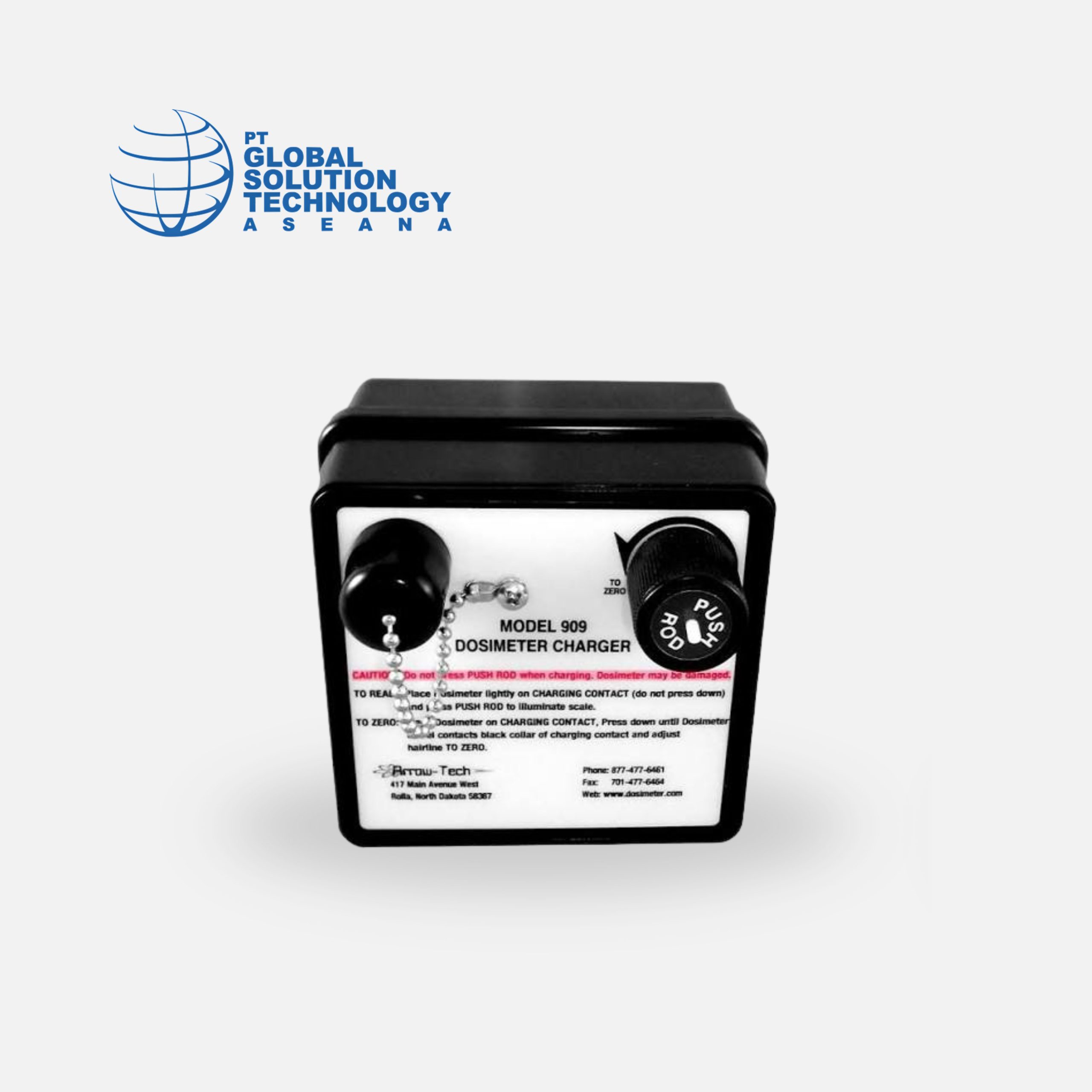 Charger Pocket Dosimeter Model DCA-909 untuk mengisi daya dan memastikan pocket dosimeter siap digunakan dalam pemantauan radiasi.